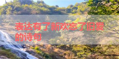 表达有了新欢忘了旧爱的诗句 