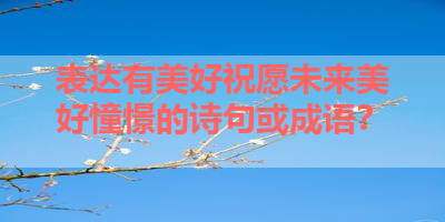 表达有美好祝愿未来美好憧憬的诗句或成语？ 