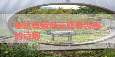表达有苦难言或有苦衷的诗词 