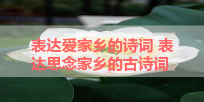 表达爱家乡的诗词 表达思念家乡的古诗词