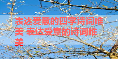 表达爱意的四字诗词唯美 表达爱意的诗词唯美