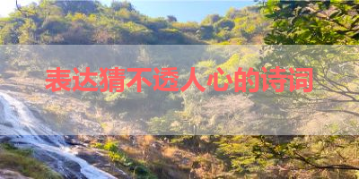 表达猜不透人心的诗词 