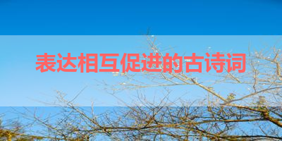表达相互促进的古诗词 