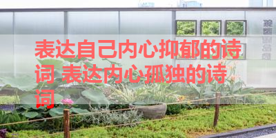 表达自己内心抑郁的诗词 表达内心孤独的诗词