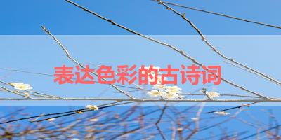 表达色彩的古诗词 
