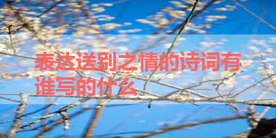 表达送别之情的诗词有谁写的什么 