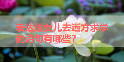 表达送女儿去远方求学的诗句有哪些？ 