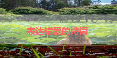表达错爱的诗词 