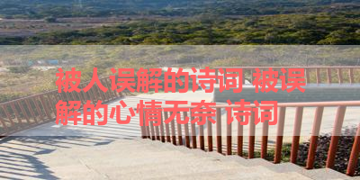 被人误解的诗词 被误解的心情无奈 诗词