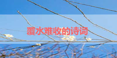 覆水难收的诗词 