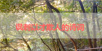 讽刺以才欺人的诗词 