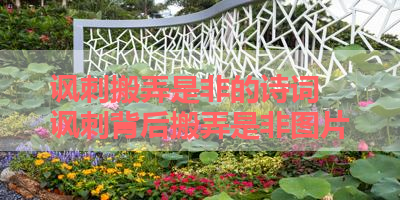 讽刺搬弄是非的诗词 讽刺背后搬弄是非图片