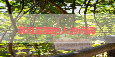 讽刺显摆的人的诗词 