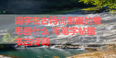 词字在古诗词里面的意思是什么 毛笔字帖楷书古诗词