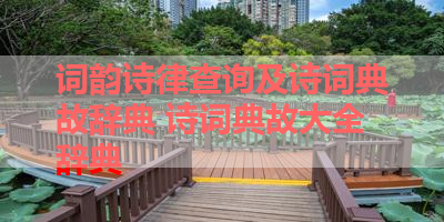 词韵诗律查询及诗词典故辞典 诗词典故大全辞典