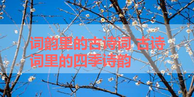 词韵里的古诗词 古诗词里的四季诗韵