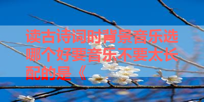 读古诗词时背景音乐选哪个好要音乐不要太长配的是《 