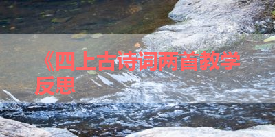 《四上古诗词两首教学反思 