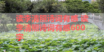 读李清照诗词有感 读李清照诗词有感600字