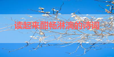 读起来酣畅淋漓的诗词 