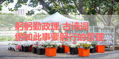 躬躬勤政理 古诗词 绝知此事要躬行的哲理