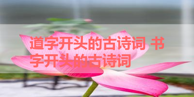 道字开头的古诗词 书字开头的古诗词