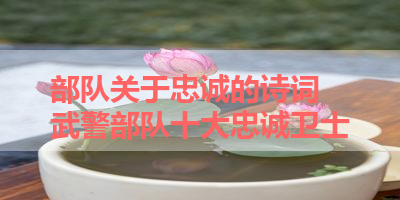 部队关于忠诚的诗词 武警部队十大忠诚卫士