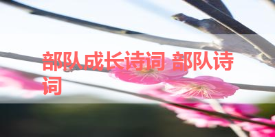 部队成长诗词 部队诗词