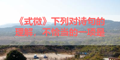 《式微》下列对诗句的理解，不恰当的一项是 