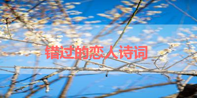 错过的恋人诗词 
