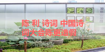 陈 利 诗词 中国诗词大会陈更造假