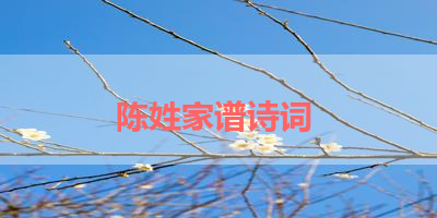 陈姓家谱诗词 