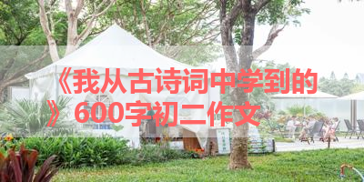 《我从古诗词中学到的》600字初二作文 