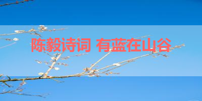 陈毅诗词 有蓝在山谷 
