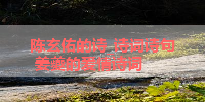 陈玄佑的诗_诗词诗句 姜夔的爱情诗词 