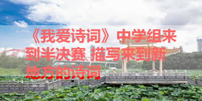 《我爱诗词》中学组来到半决赛 描写来到新地方的诗词
