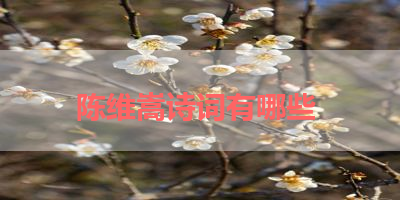 陈维嵩诗词有哪些 