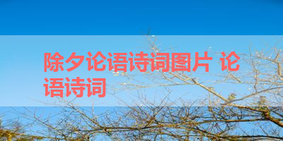 除夕论语诗词图片 论语诗词