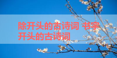 除开头的古诗词 书字开头的古诗词
