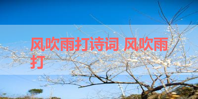 风吹雨打诗词 风吹雨打