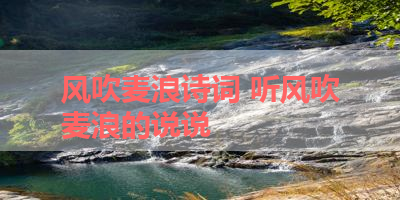 风吹麦浪诗词 听风吹麦浪的说说