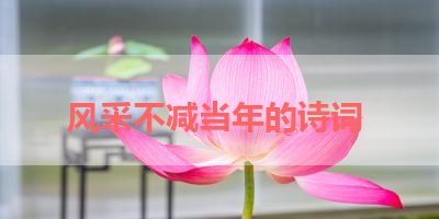 风采不减当年的诗词 