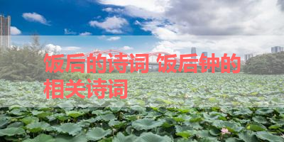 饭后的诗词 饭后钟的相关诗词 