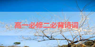 高一必修二必背诗词 