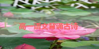 高一语文背诵古诗 