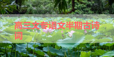 高三文专语文半期古诗词 