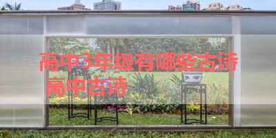 高中3年级有哪些古诗 高中古诗