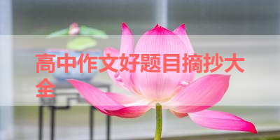 高中作文好题目摘抄大全 