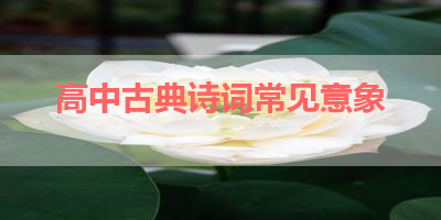 高中古典诗词常见意象 