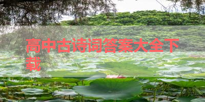 高中古诗词答案大全下载 